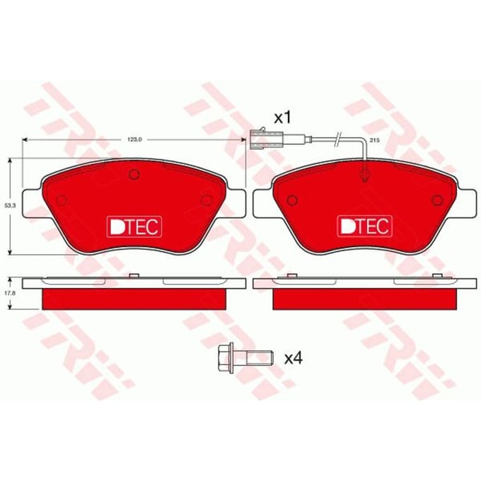 Remblokset, schijfrem DTEC COTEC TRW GDB1482DTE