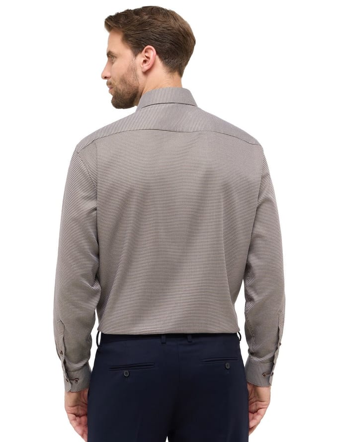 business overhemd Eterna Comfort Fit bruin