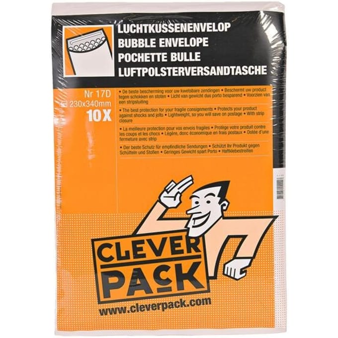 Envelop CleverPack luchtkussen nr17 - 250x350mm wit - 10 stuks
