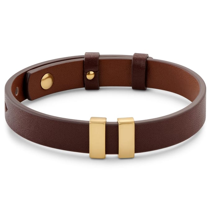 Lucleon - Heren - Leer Armband - Bruin