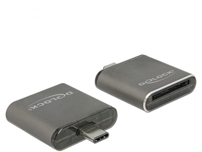 DeLOCK USB Cardreader met USB-C connector en 1 kaartsleuf - voor SD (o.a. SD 3.0/UHS-I en SD 4.0/UHS-II) - USB3.0