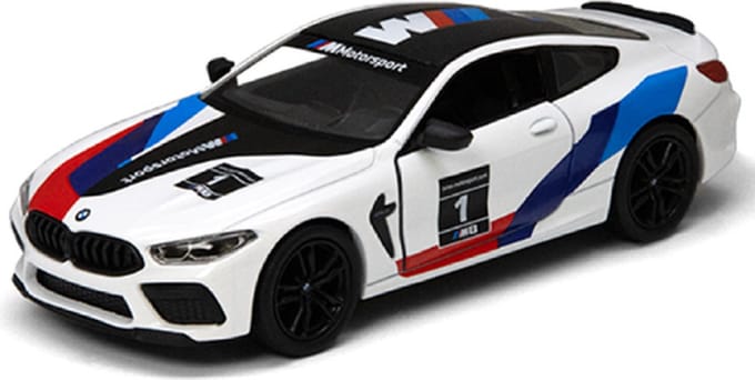 BMW M8 Competition Coupé (Wit) (12 cm) 1/36 Kinsmart {Modelauto - Schaalmodel - Miniatuurauto}