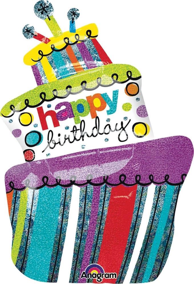 Funky Birthday Cake Folieballon - SuperShape