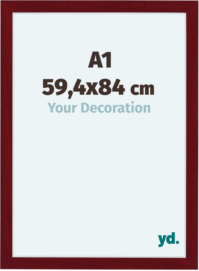 Your Decoration - Fotolijst A1 59,4x84 cm - MDF - Wijnrood Geveegd - Como