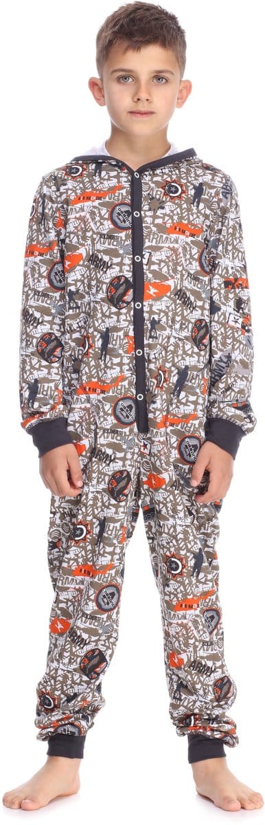 Timone – Jeugdpyjama – Romper – Slaap – Overall – Army – 110-116 - TI-TI30-122-PJ