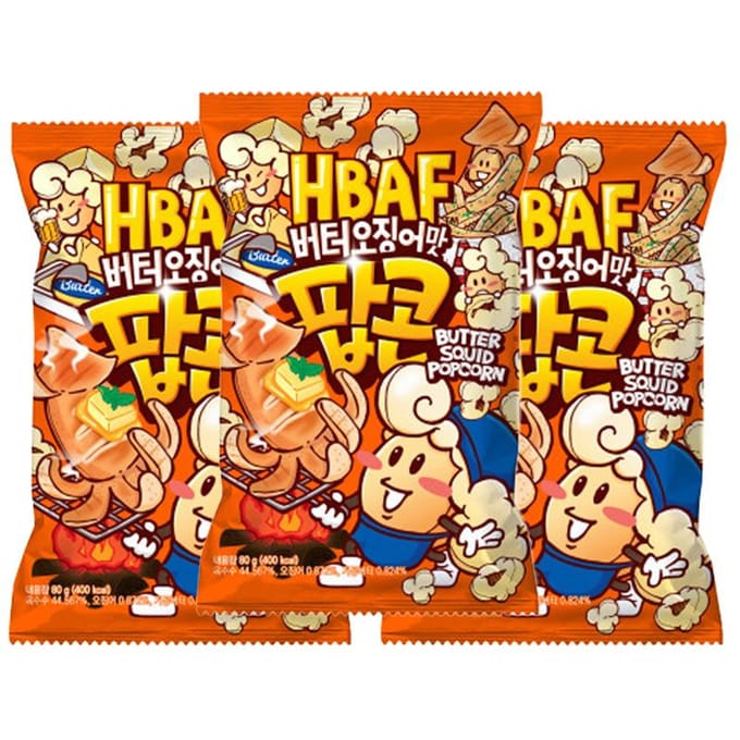 HBAF Gekruide Popcorn 17 Floavors, 80g (18 Opties) Butter Squid x 3PCS