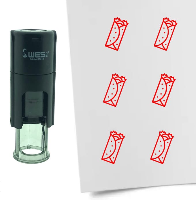 CombiCraft Stempel Burrito 10mm rond - rode inkt