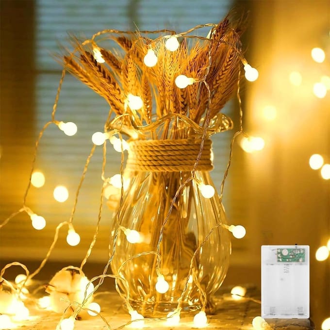 30 LED Sfeerverlichting Warm Wit Waterdicht voor Balkon, Terras, Tuin, Feest, Kerst en Bruiloft