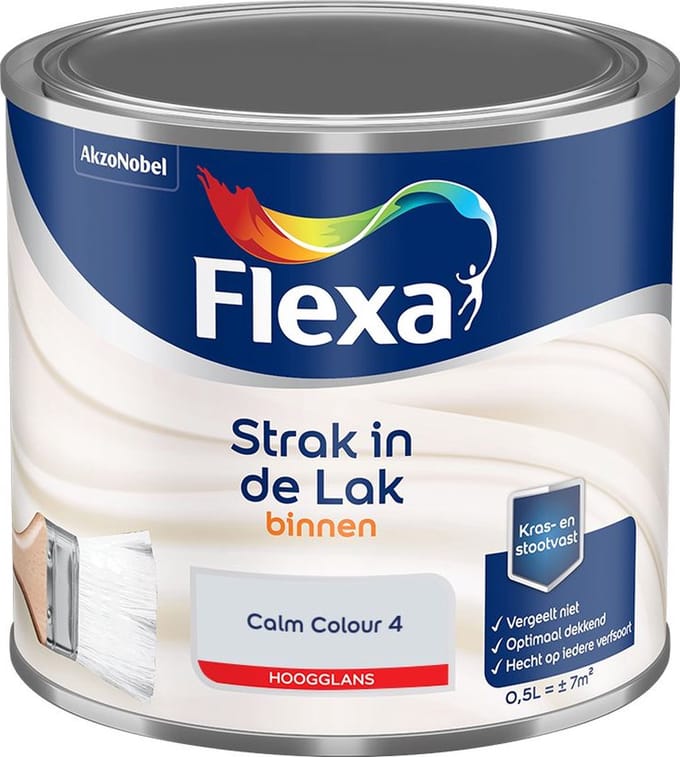 Flexa - Strak In De Lak Binnenlak Hoogglans - Calm Colour 4 - Mengverf - 500 Ml