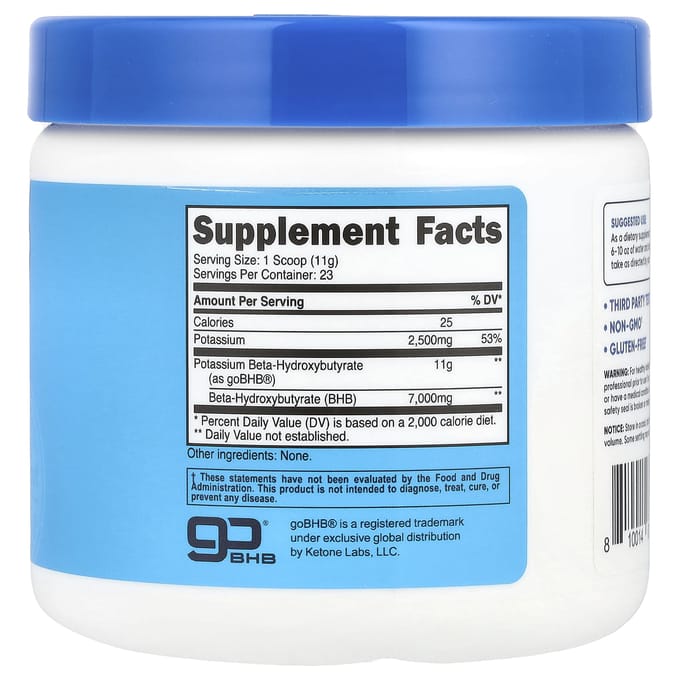 Nutricost, Potassium BHB, sans saveur, 8,9 oz (250g)