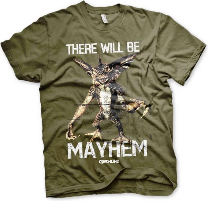 Gremlins Heren Tshirt -M- There Will Be Mayhem Groen