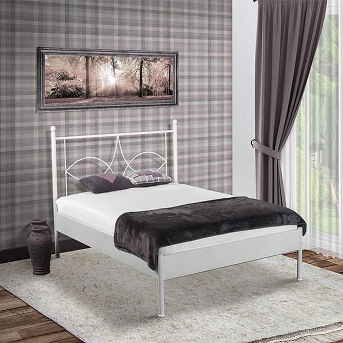 Bed Box Wonen Metalen bed Sun wit 140x200 cm