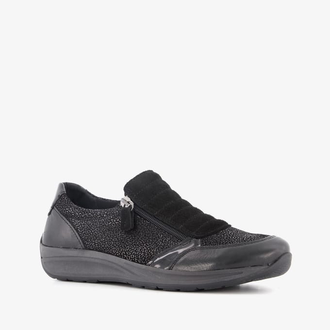 Natuform leren dames sneakers zwart - Maat 36 - Uitneembare zool