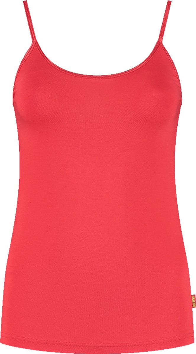 Boru Bamboo - Dames Singlet - Rood - S - Bamboe Hemd - Spaghettibandjes - Ademend - Anti-Bacterieel - 2324
