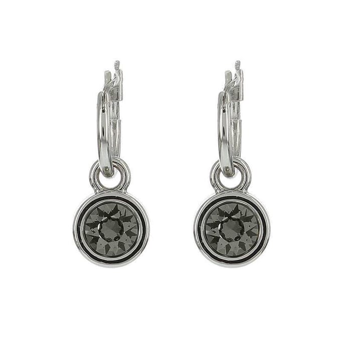 Biba Hang Oorbellen met Swarovski Steentje Silver Night