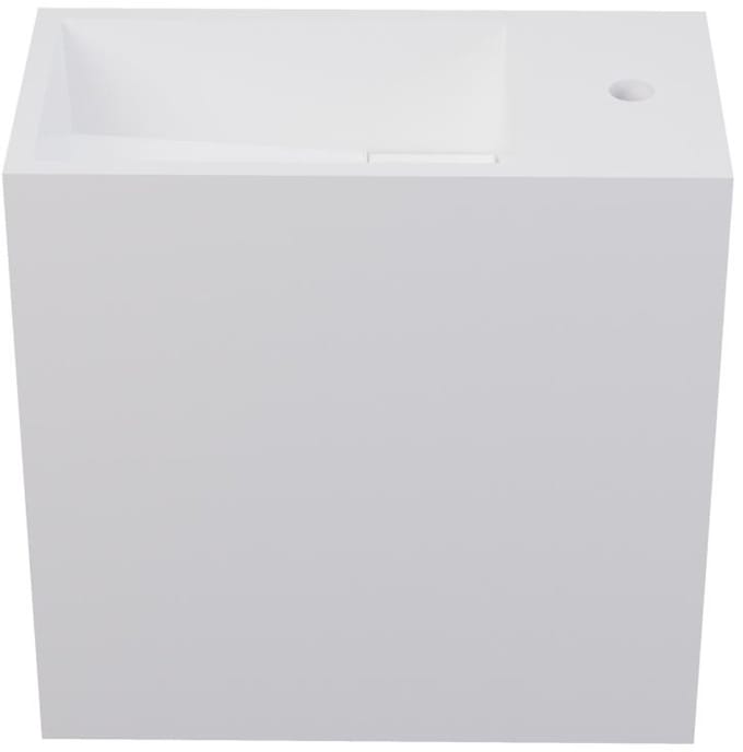 Vente-unique Wastafel van solid surface met nis - Wit - 40 cm - PUMORI