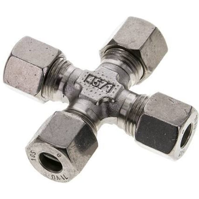 10S RVS Kruissok Snijring 630 Bar DIN 2353 - FL4X-C-S-10-S