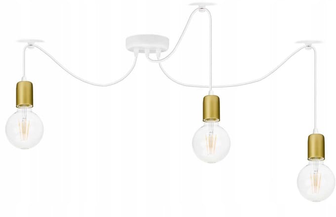 Hanglamp Edison Loft E27 Spider Wit-Goud Verstelbaar