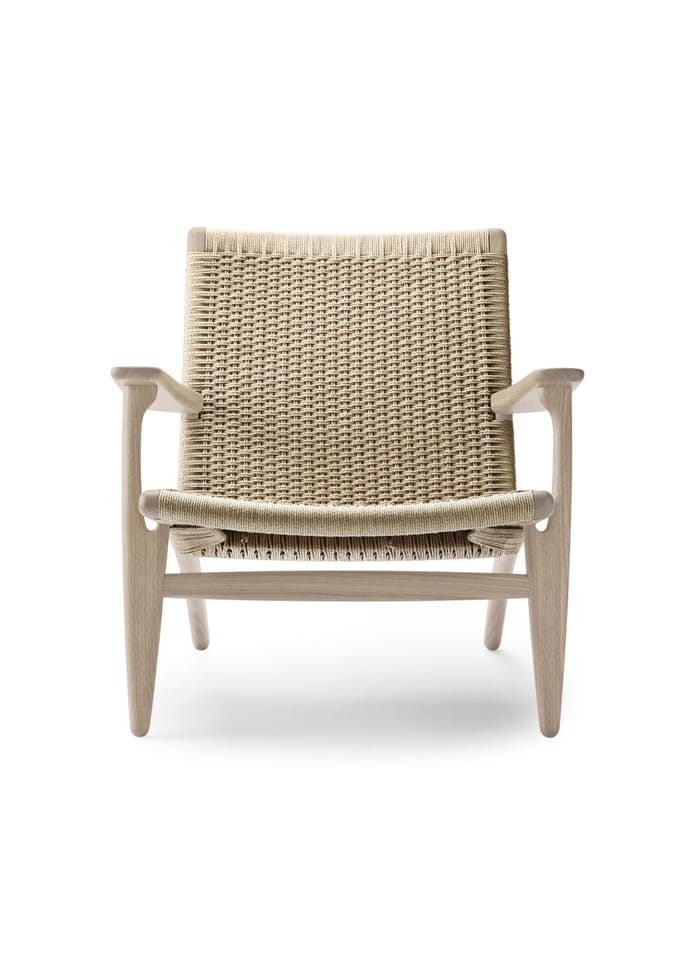 Carl Hansen & Søn - CH25 Fauteuil - Vlecht natuur - eiken gezeept - beige