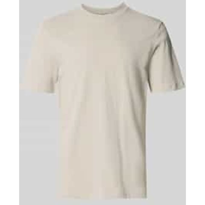 T-shirt met geribde ronde hals model 'Olaf'