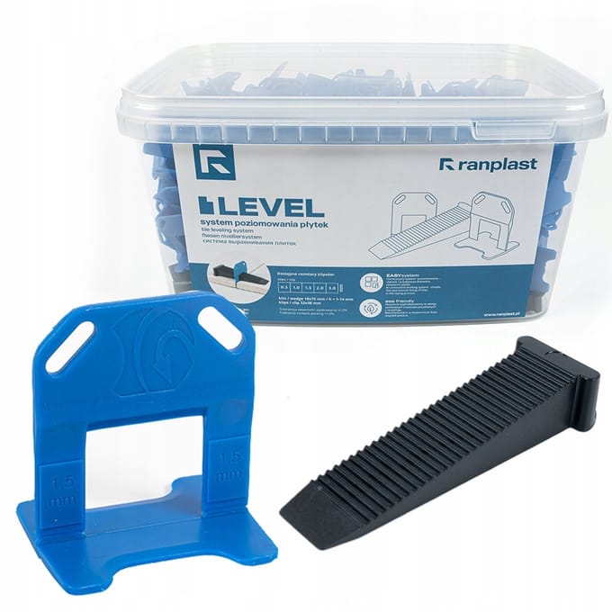 Ranplast Tegel Leveling Systeem 1,5 mm: 500 clips + 100 pruiken