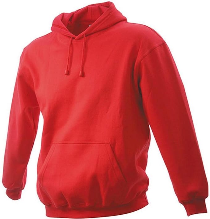 James and Nicholson Unisex Hooded Sweatshirt (Rood)