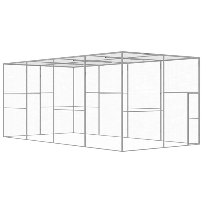 vidaXL - Kattenkooi - 6x3x2,5 - m - gegalvaniseerd - staal