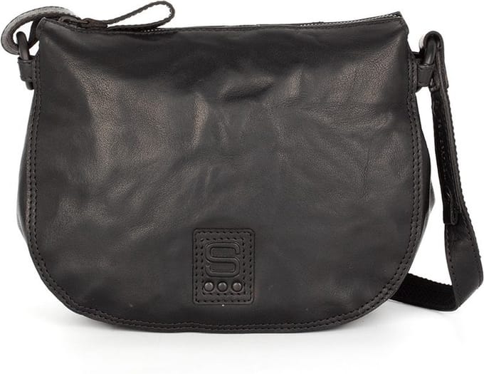 Leren Schoudertas / Crossbodytas - Hannah - Zwart
