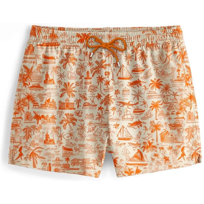 "Palm Tree Orange" Zwemshorts