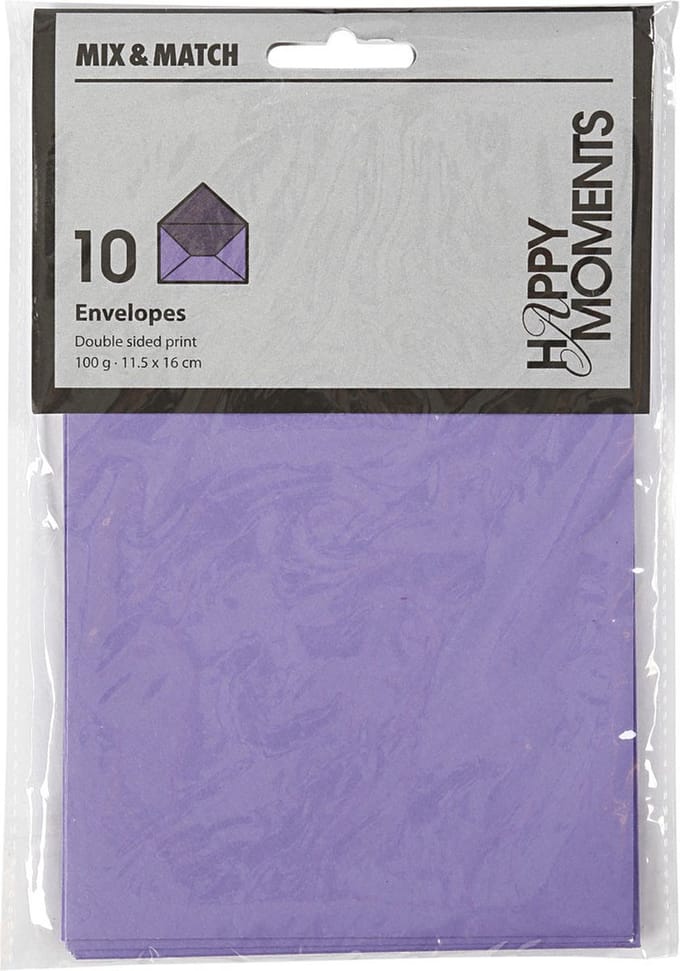 Envelop, afmeting envelop 11,5x16 cm, 100 gr, donkerpaars/paars, 10 stuk