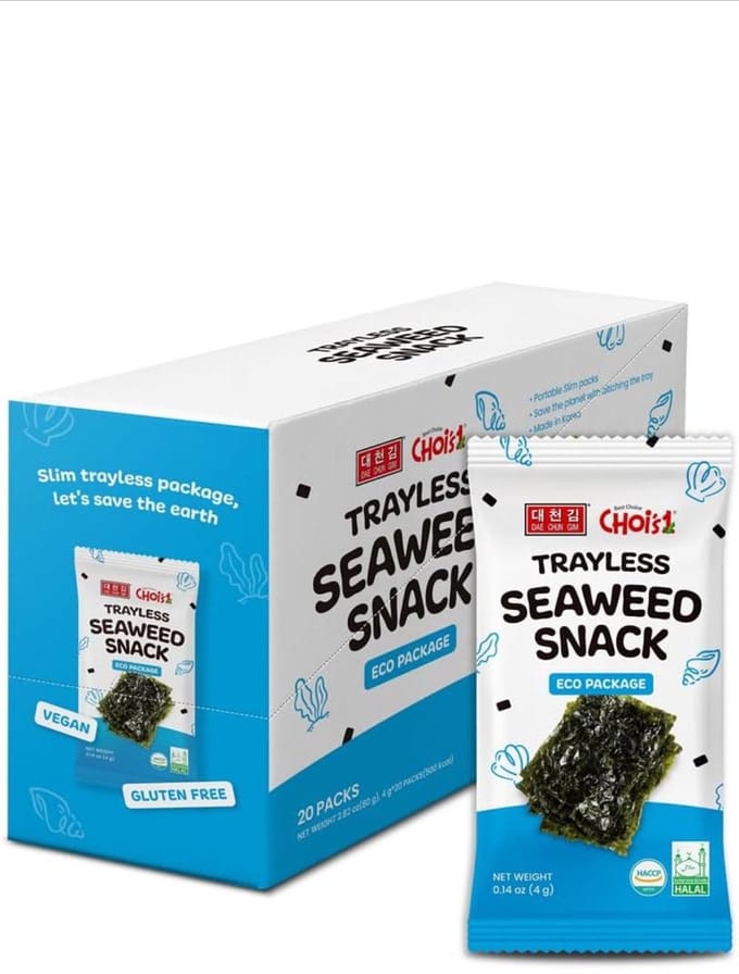 DAECHUN (Choi's1) Trayless Zeewier Snack, 4gr x 20 stuks, 80gr