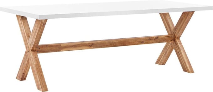 OLBIA - Tuintafel - Wit - 100 x 200 cm - Vezelcement