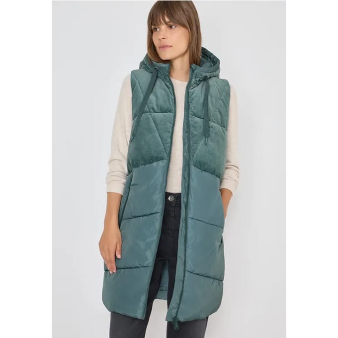 Corduroy mix puffer vest
