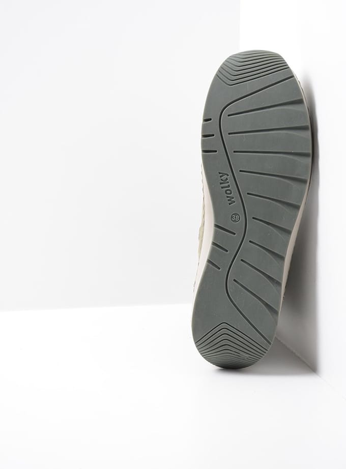 Wolky Hoge veterschoenen Ocean grijsgroen nubuck