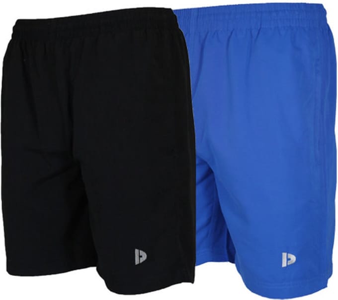2-Pack Donnay - Micro Fibre Short (Ian) - Sportbroek - Heren - Black/Active-blue (292) - maat S