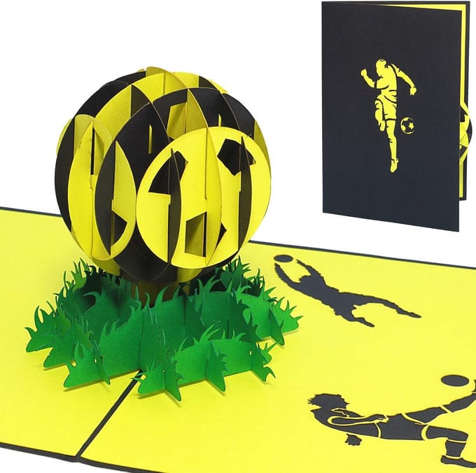 3D Pop-Up Voetbal Verjaardagskaart Stadion
