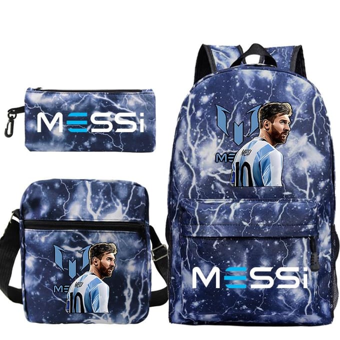 Voetballer Perifere Bedrukking Basisschool en Middelbare School Schooltas Drie Delen Kinderrugzak three-piece set