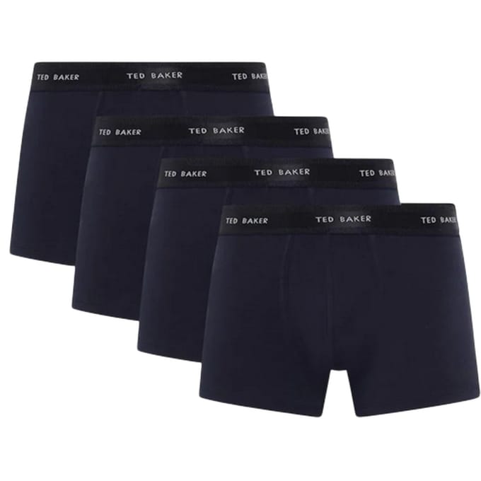 Ted Baker Effen boxershorts voor heren (Set van 4) (Marine)