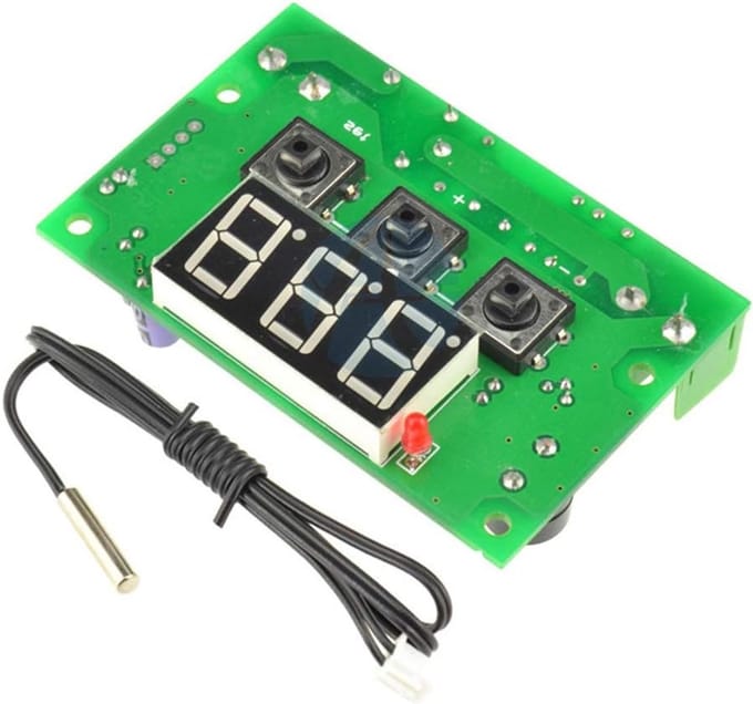 Digitale Thermostaat - Temperatuurregelaar Schakelaar - Temperatuur Monitoren - Waterdichte Sensor - -50 tot 110°C - Zwart
