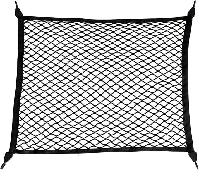 Famanu - Super elastisch universeel bagagenet 70x70 cm met haken – Zwart
