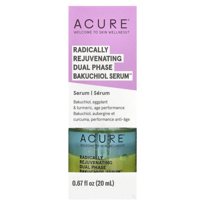 ACURE, Radically Rejuvenating, Dubbelfasig Bakuchiol Serum, 20ml (0,67 fl oz) white