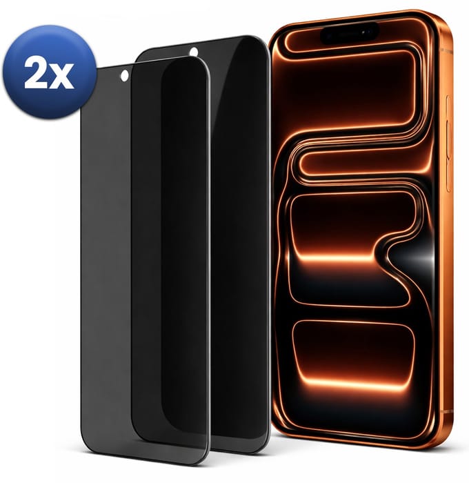 Privacy Screenprotector Geschikt Voor iPhone 17 Pro Max – Privacy Glass – 2-Pack – Anti-Spy – Gehard Glas 9H – Case Friendly