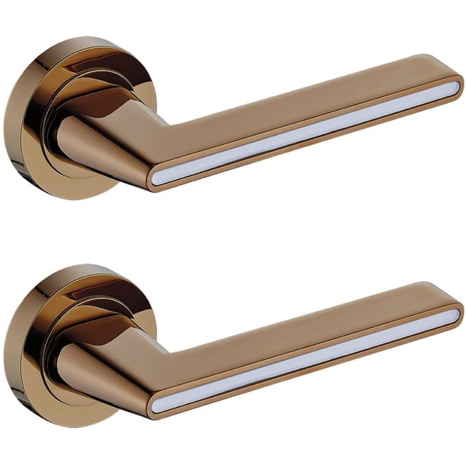Elika Doorklink Rozet Rond Rosé Goud/Wit - Modern Design