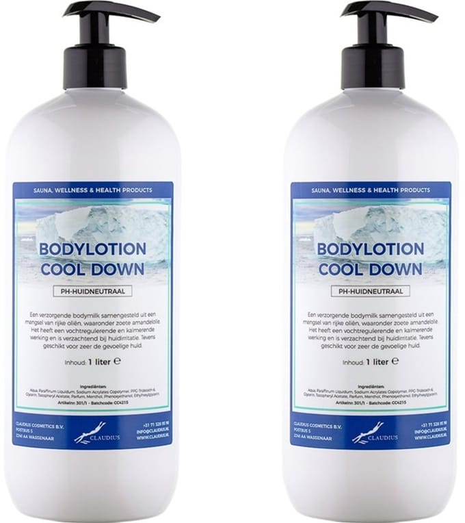 Bodylotion Cool Down 1 Liter - met gratis pomp - set van 2 stuks