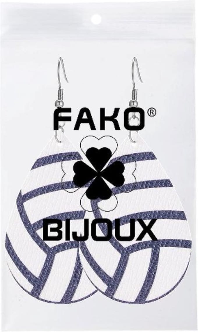 Fako Bijoux® - Oorbellen - Druppel - Kunstleer - Handbal