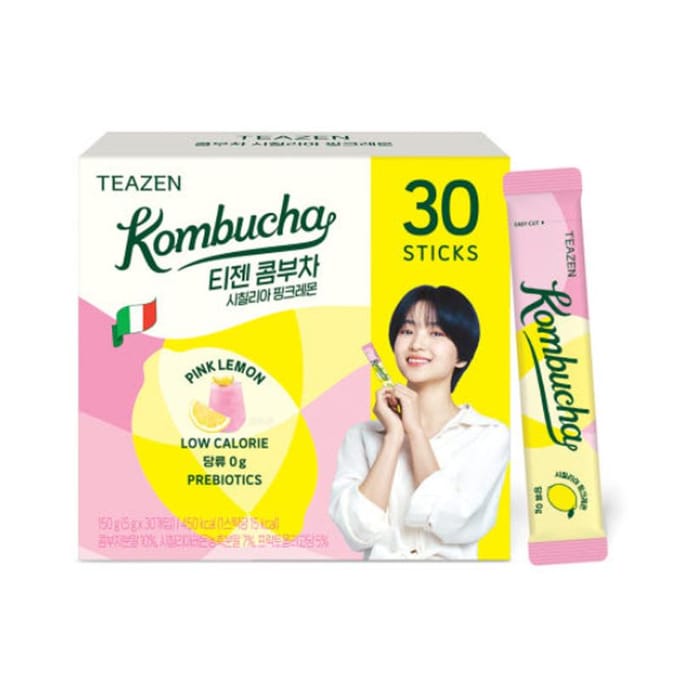 Teazen Kombucha Sicilië Roze Citroen 5g (10 Opties) #20 sticks white