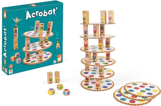 Janod - Behendigheidsspel - Acrobaten toren