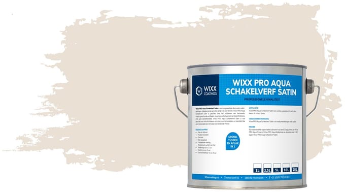 Wixx PRO Aqua Schakelverf Satin - 20L - RAL 9001 | Crèmewit