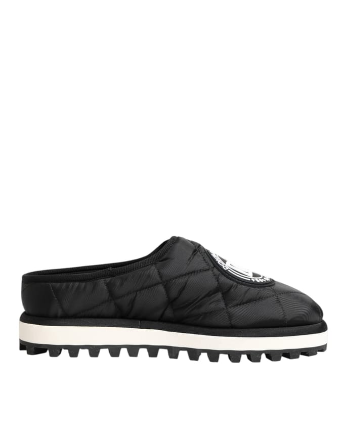 Dolce & Gabbana Zwarte Nylon Lage Slip-On Sneakerschoenen