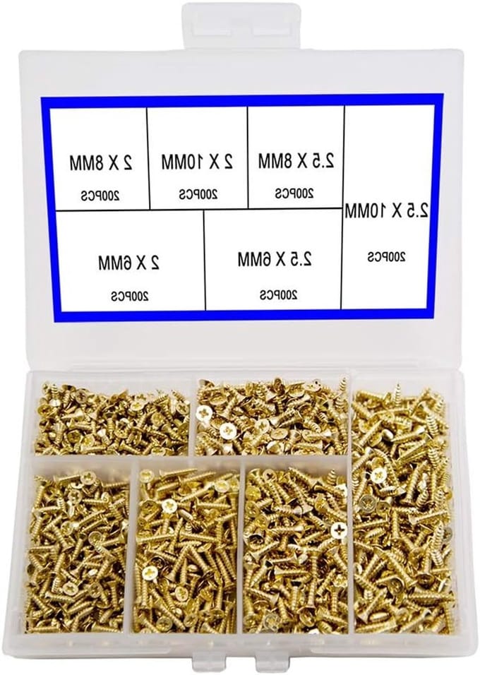 Multifunctionele Zelftappende Schroeven met Platte Kop - 1200 Stuks Micro Countersunk Set voor DIY Projecten en Hardware Accessoires